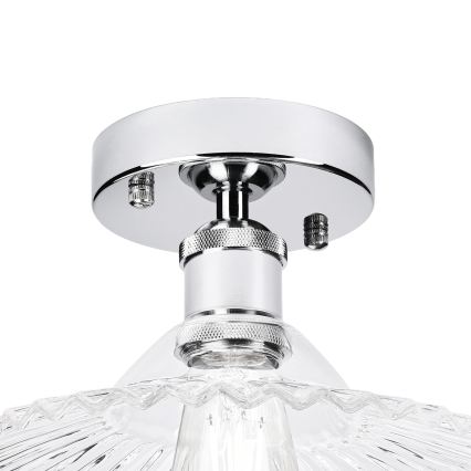 Lustre de tecto aplicado TRISH 1xE27/15W/230V cromado brilhante/transparente