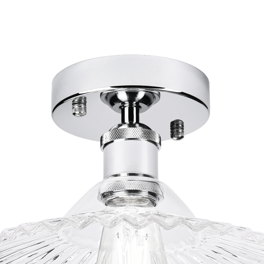 Lustre de tecto aplicado TRISH 1xE27/15W/230V cromado brilhante/transparente