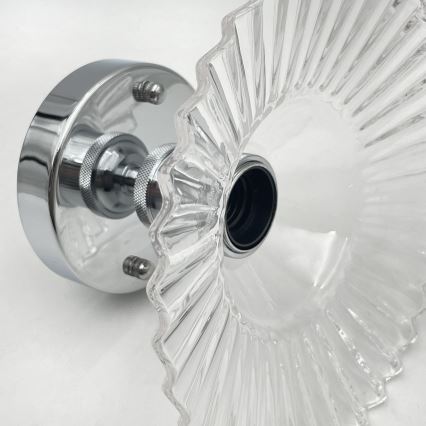 Lustre de tecto aplicado TRISH 1xE27/15W/230V cromado brilhante/transparente