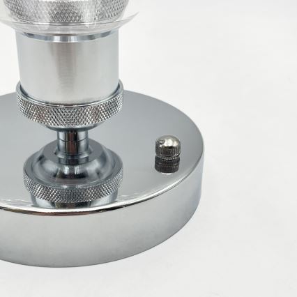 Lustre de tecto aplicado TRISH 1xE27/15W/230V cromado brilhante/transparente