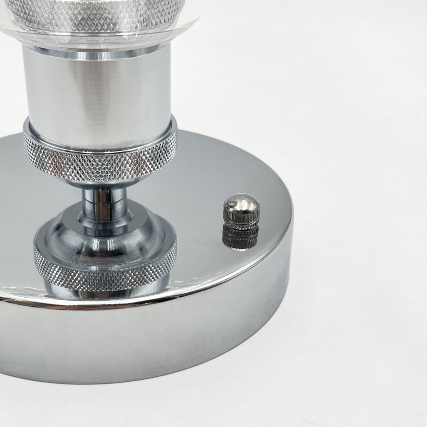 Lustre de tecto aplicado TRISH 1xE27/15W/230V cromado brilhante/transparente