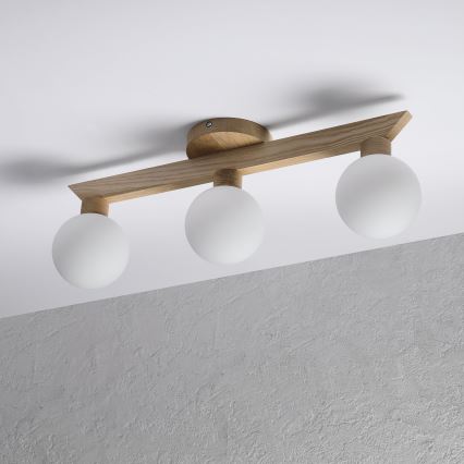 Lustre de tecto de aplicação direta ANTONIO 3xG9/5W/230V carvalho/branco