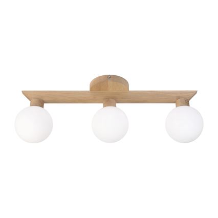 Lustre de tecto de aplicação direta ANTONIO 3xG9/5W/230V carvalho/branco