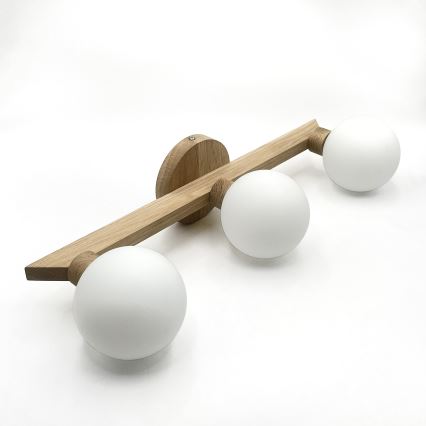 Lustre de tecto de aplicação direta ANTONIO 3xG9/5W/230V carvalho/branco