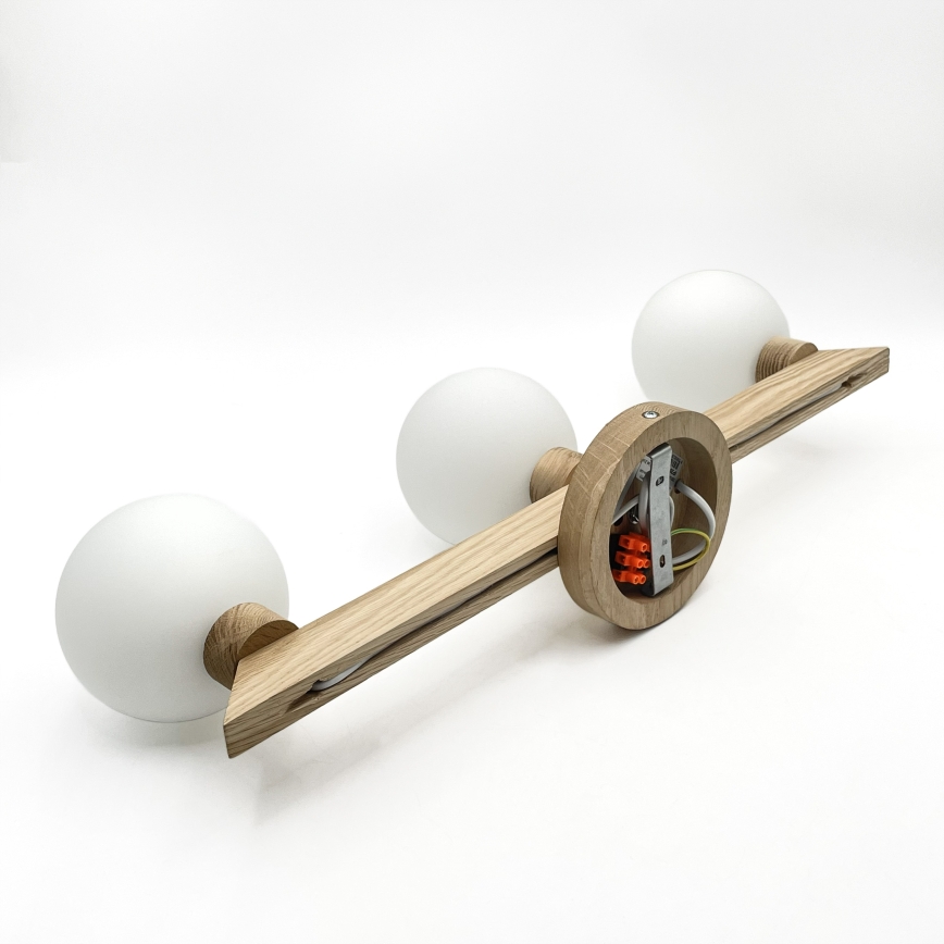 Lustre de tecto de aplicação direta ANTONIO 3xG9/5W/230V carvalho/branco