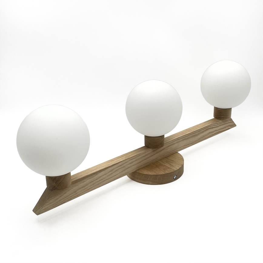 Lustre de tecto de aplicação direta ANTONIO 3xG9/5W/230V carvalho/branco