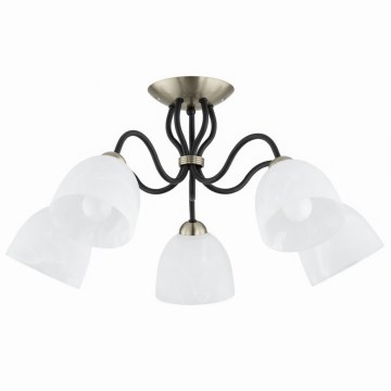 Lustre de tecto de montagem à superfície ARIEL 5xE27/15W/230V latão/preto