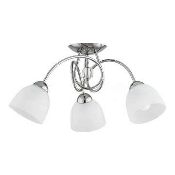 Lustre de tecto de montagem à superfície SELENE 3xE27/15W/230V cromado brilhante