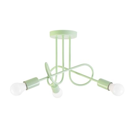 Lustre de tecto de montagem de superfície OXFORD 3xE27/15W/230V verde