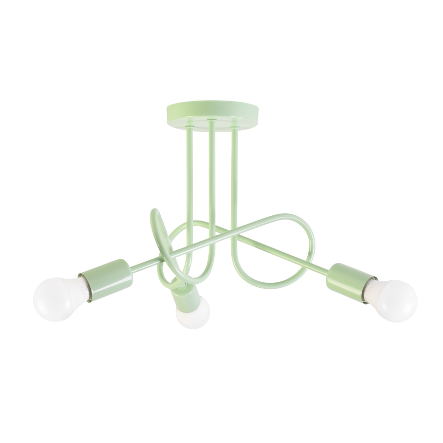 Lustre de tecto de montagem de superfície OXFORD 3xE27/15W/230V verde