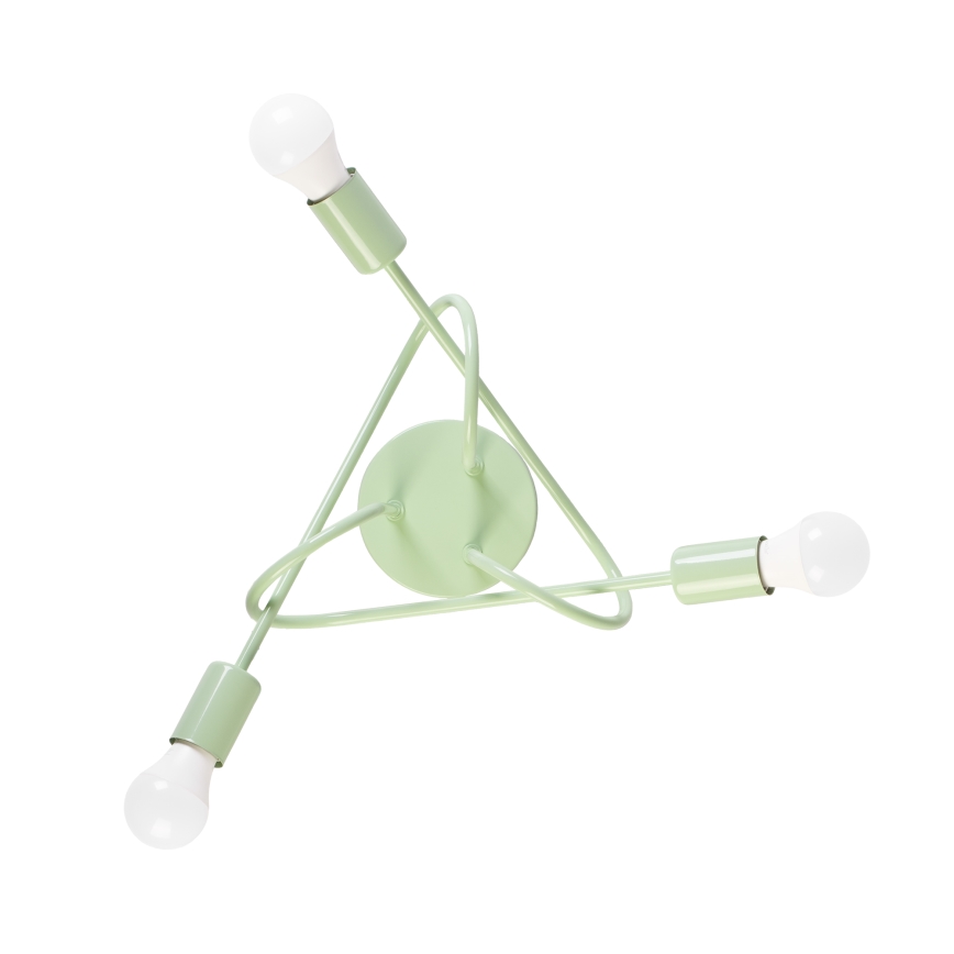 Lustre de tecto de montagem de superfície OXFORD 3xE27/15W/230V verde