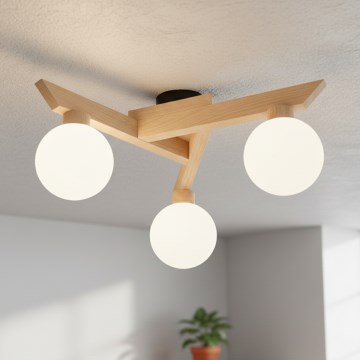 Lustre de tecto de montagem em superfície ANTONIO 3xG9/5W/230V carvalho/branco
