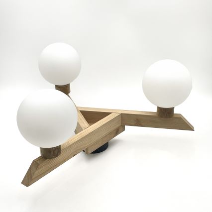 Lustre de tecto de montagem em superfície ANTONIO 3xG9/5W/230V carvalho/branco
