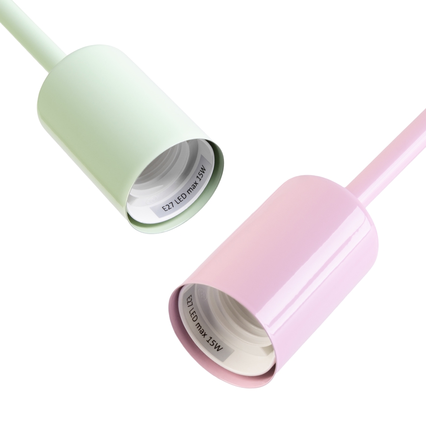 Lustre de tecto de montagem superficial CAMBRIDGE 4xE27/15W/230V verde/rosa
