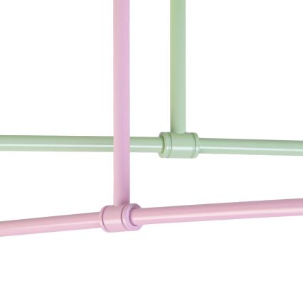 Lustre de tecto de montagem superficial CAMBRIDGE 4xE27/15W/230V verde/rosa