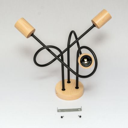 Lustre de tecto de sobrepor OXFORD 3xE27/15W/230V pinho/preto