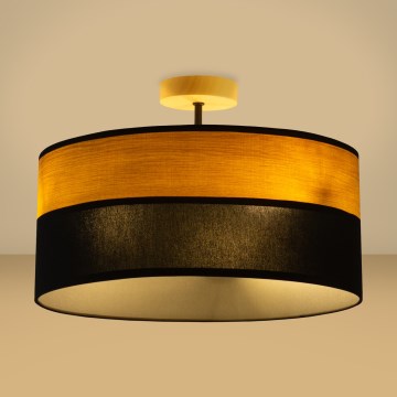 Lustre de tecto de superfície ALBA 3xE27/15W/230V Ø 40 cm preto/castanho