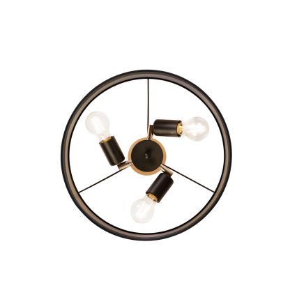 Lustre de tecto de superfície ALBA 3xE27/15W/230V Ø 40 cm preto/castanho