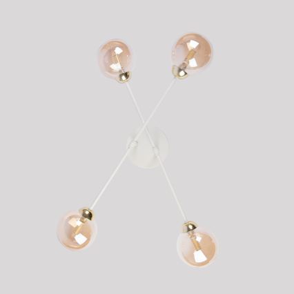 Lustre de tecto de superfície OBSIDIAN 4xG9/10W/230V creme/dourado/bege fumê