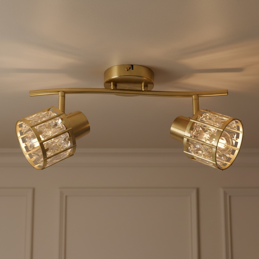 Lustre de tecto de superfície ZAHARA 2xE27/10W/230V dourado
