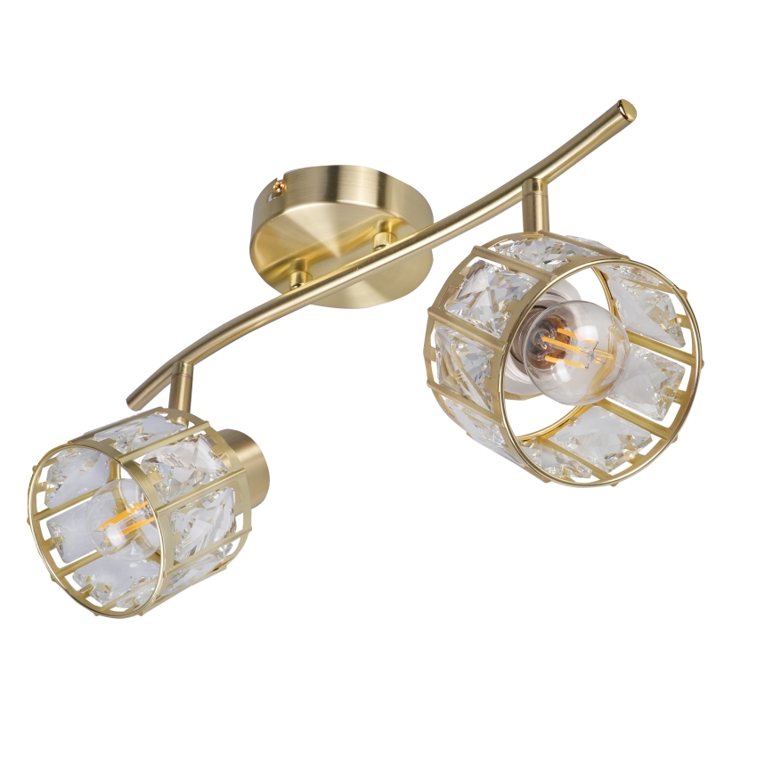 Lustre de tecto de superfície ZAHARA 2xE27/10W/230V dourado