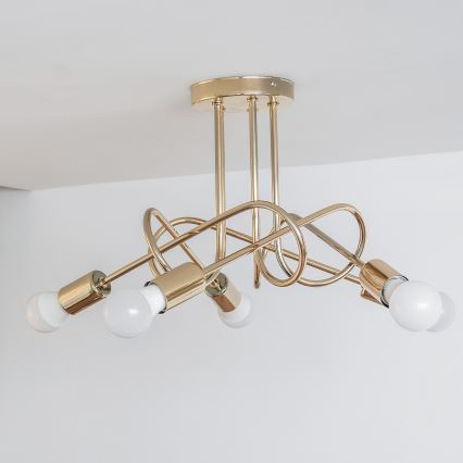 Lustre de tecto fixo OXFORD 5xE27/15W/230V dourado
