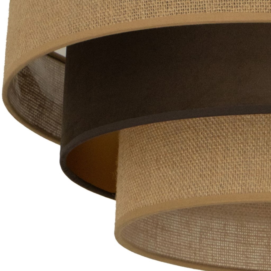 Lustre de tecto fixo WENTA 1xE27/60W/230V diâmetro 50 cm juta/castanho