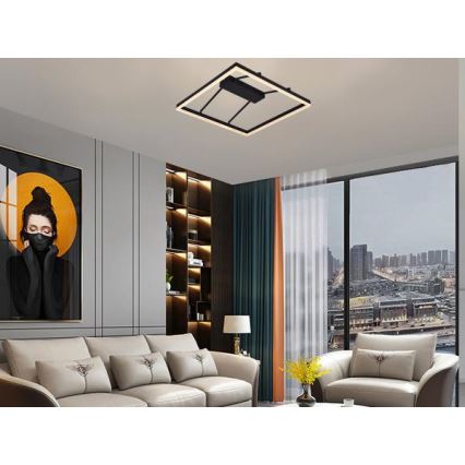 Lustre de tecto LED dimerizável de montagem à superfície, 55W/230V, 3000-6500K, com comando remoto