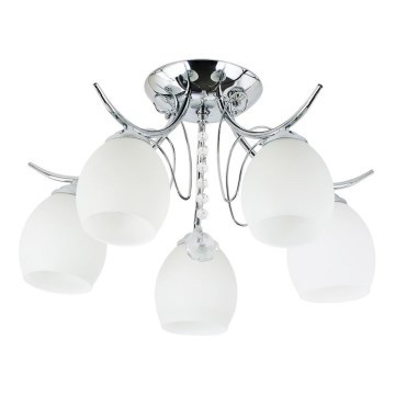 Lustre de tecto montado à superfície ELLA 5xE27/15W/230V cromo brilhante