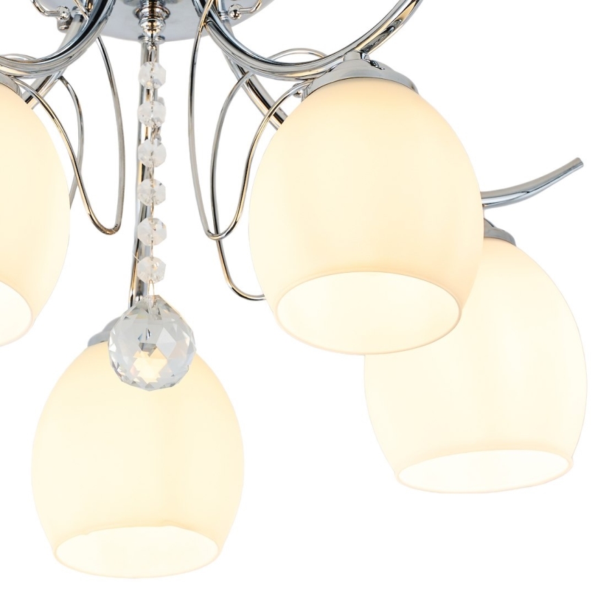 Lustre de tecto montado à superfície ELLA 5xE27/15W/230V cromo brilhante