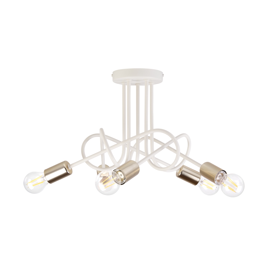 Lustre de tecto OXFORD 5xE27/15W/230V latão/branco
