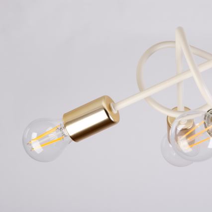 Lustre de tecto OXFORD 5xE27/15W/230V latão/branco