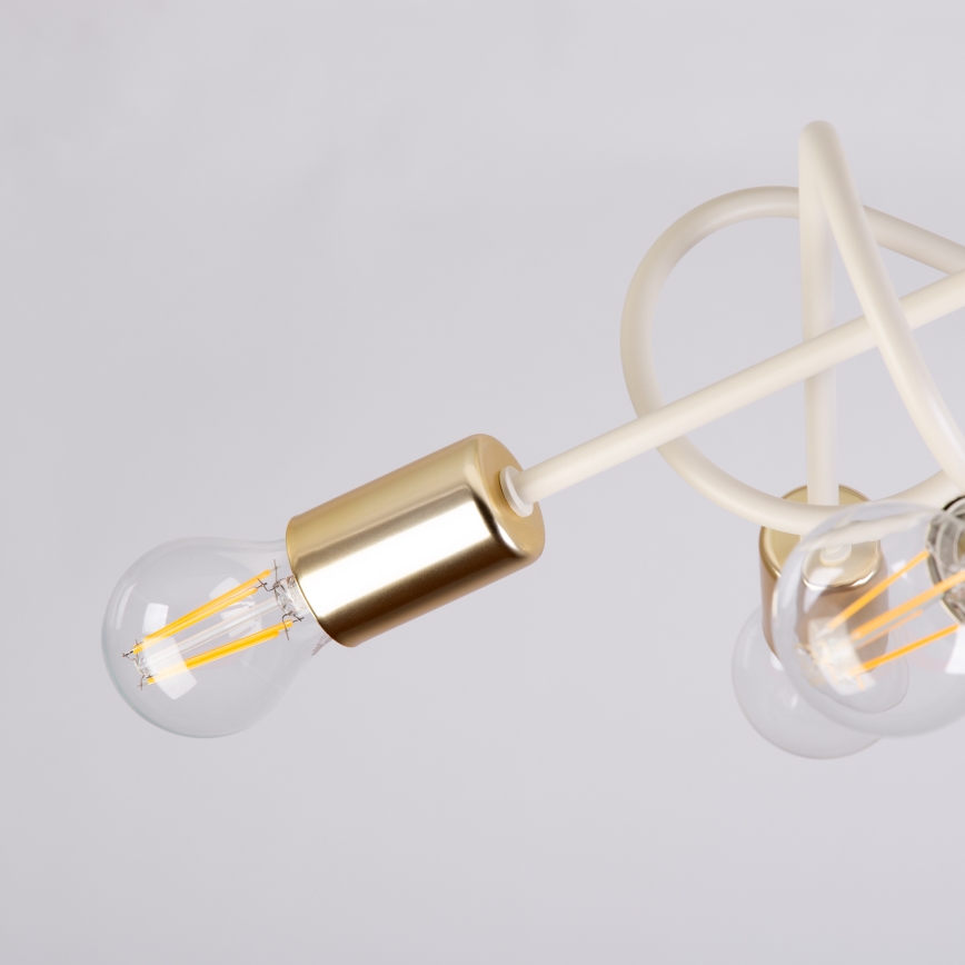 Lustre de tecto OXFORD 5xE27/15W/230V latão/branco