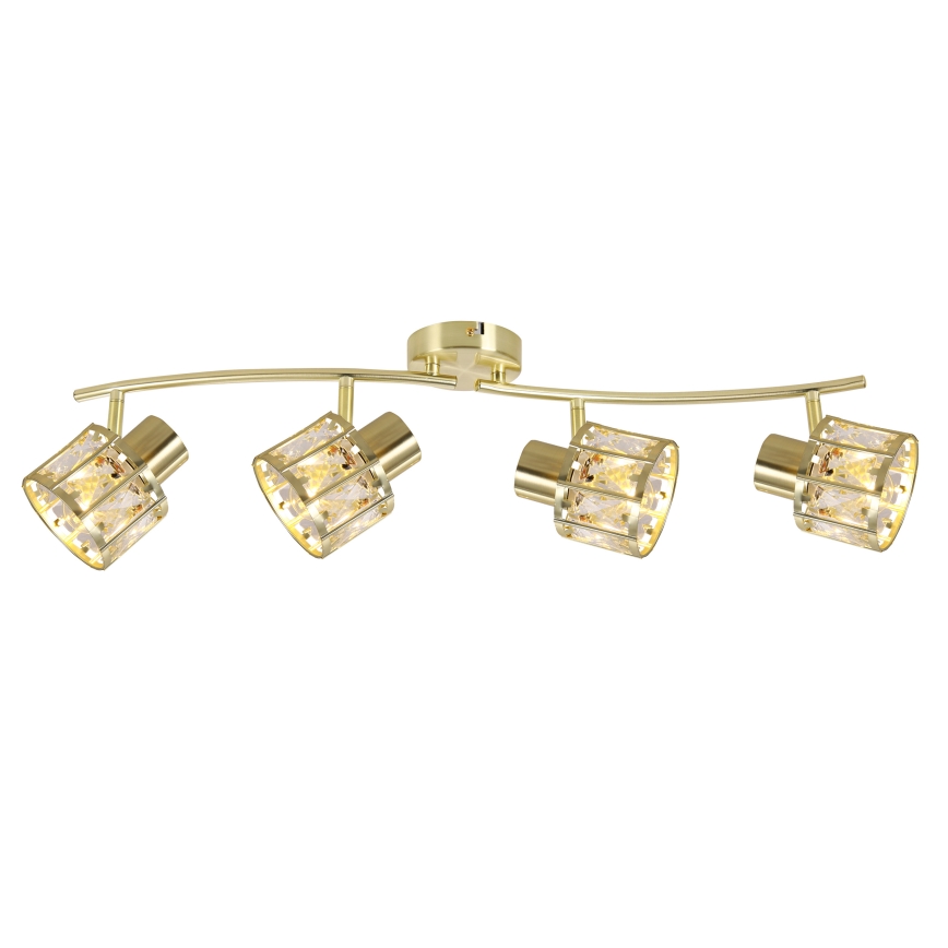 Lustre de tecto para montagem em superfície ZAHARA 4xE27/10W/230V dourado