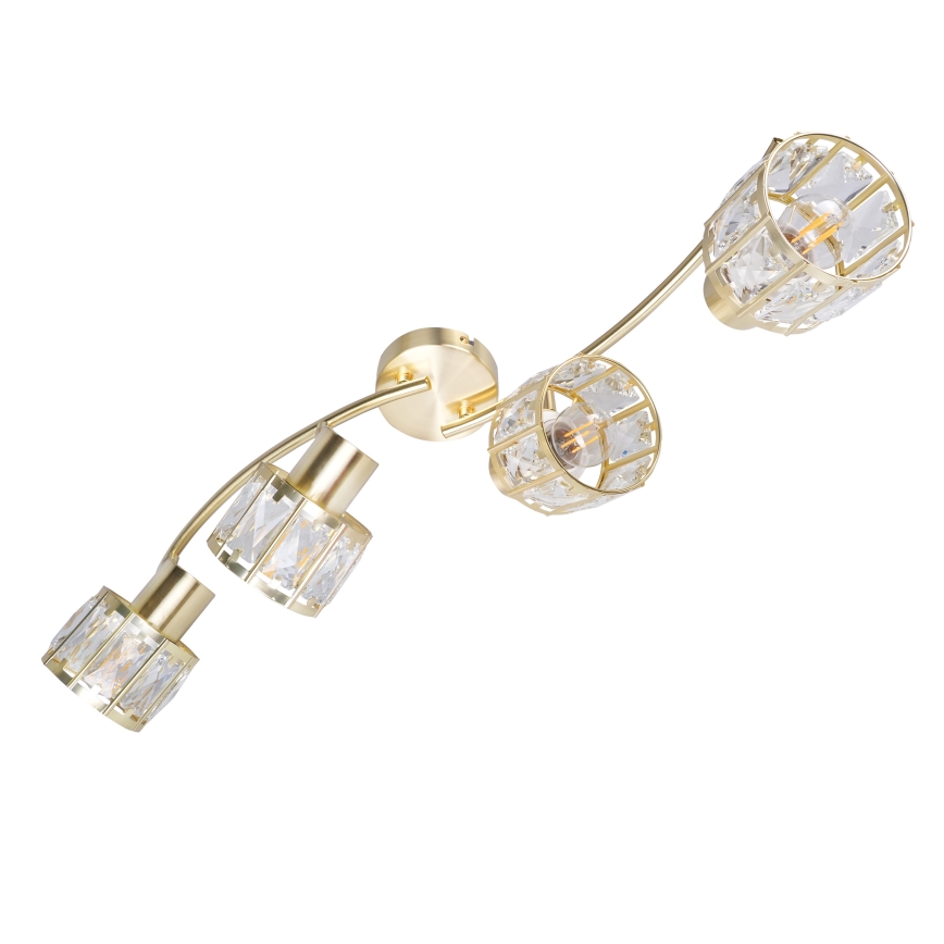 Lustre de tecto para montagem em superfície ZAHARA 4xE27/10W/230V dourado