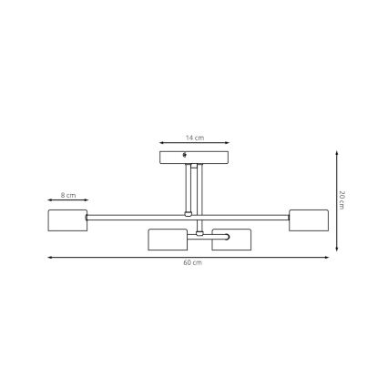 Lustre de tecto sobreposto HALO 4xGX53/10W/230V bege