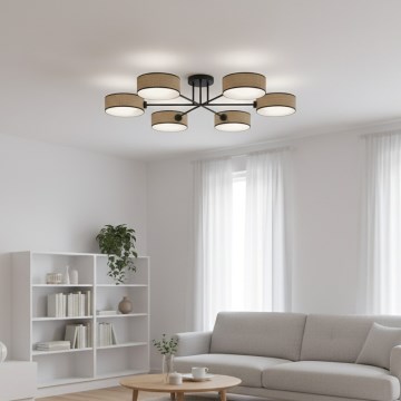 Lustre de tecto sobreposto MAGA 6xE14/10W/230V bege
