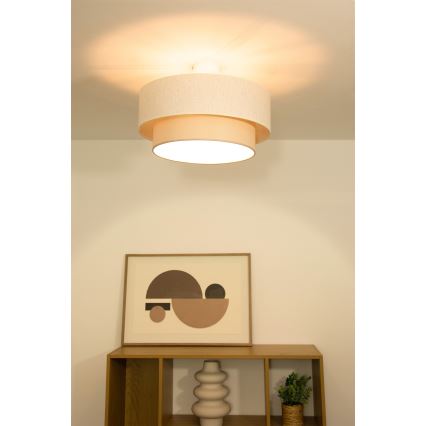 Lustre de tecto sobreposto NATIA 1xE27/60W/230V creme