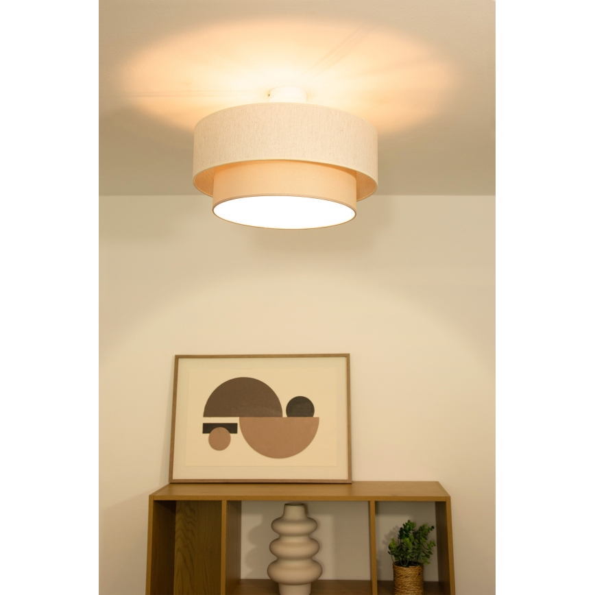 Lustre de tecto sobreposto NATIA 1xE27/60W/230V creme