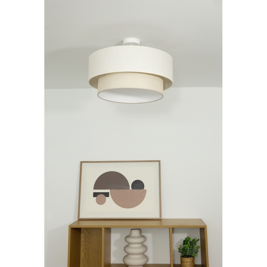 Lustre de tecto sobreposto NATIA 1xE27/60W/230V creme