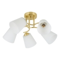 Lustre de tecto sobreposto PAFOS 5xE27/15W/230V dourado