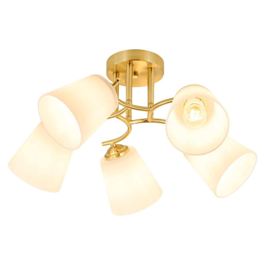 Lustre de tecto sobreposto PAFOS 5xE27/15W/230V dourado