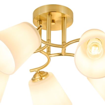 Lustre de tecto sobreposto PAFOS 5xE27/15W/230V dourado