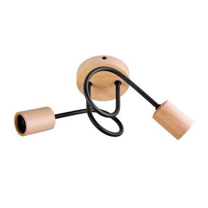 Lustre de teto aplicado OXFORD 2xE27/15W/230V pinho/preto