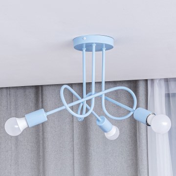 Lustre de teto aplicado OXFORD 3xE27/15W/230V azul