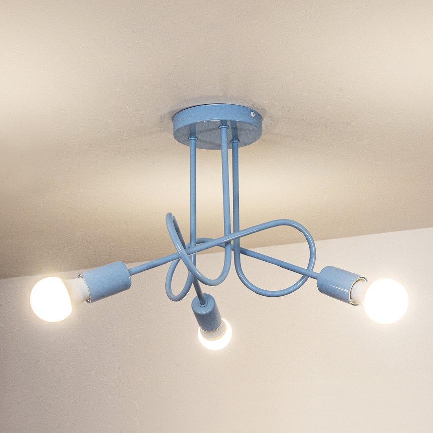 Lustre de teto aplicado OXFORD 3xE27/15W/230V azul