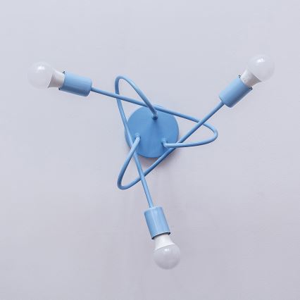 Lustre de teto aplicado OXFORD 3xE27/15W/230V azul