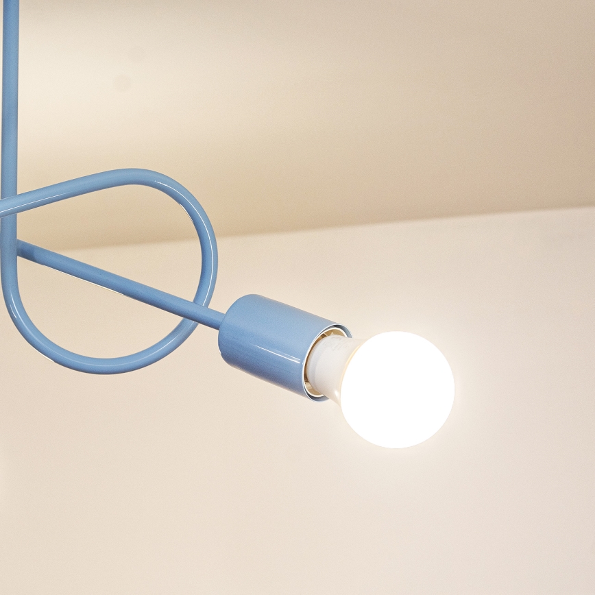 Lustre de teto aplicado OXFORD 3xE27/15W/230V azul