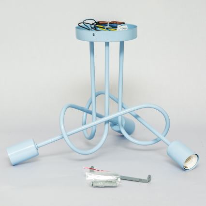 Lustre de teto aplicado OXFORD 3xE27/15W/230V azul