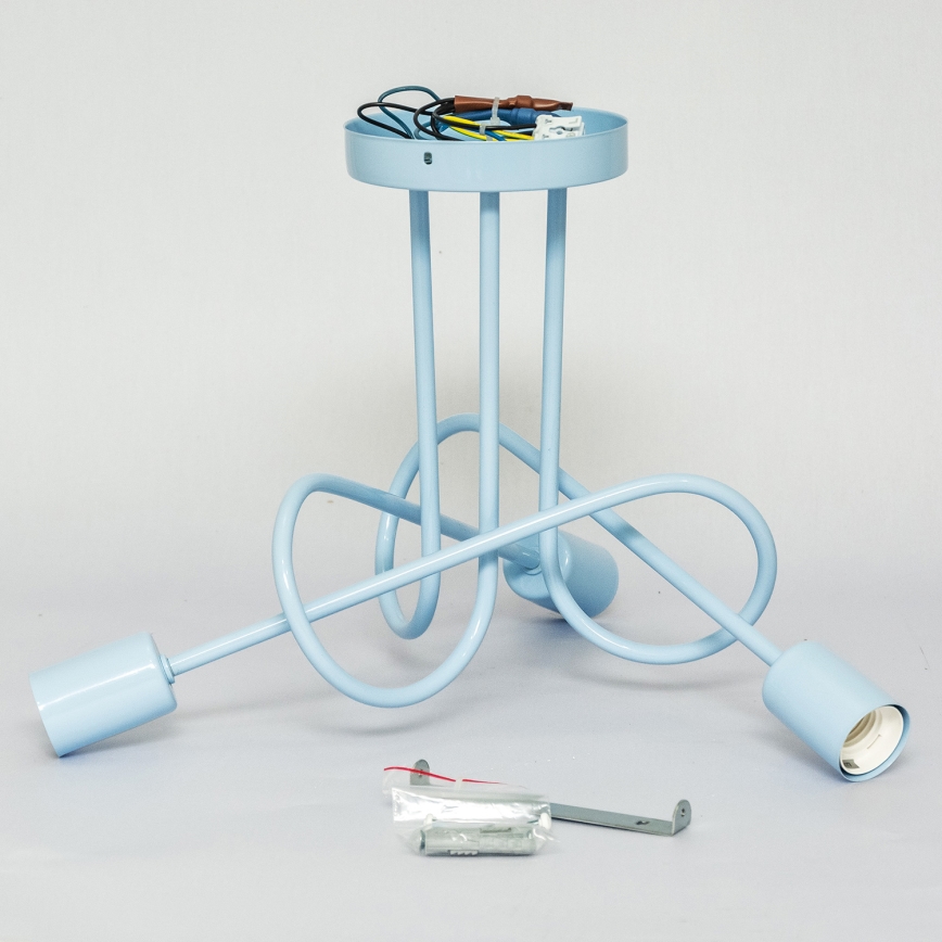 Lustre de teto aplicado OXFORD 3xE27/15W/230V azul